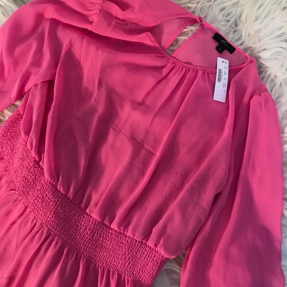 J. Crew Cinched-waist Dress Chiffon Long Sleeves - Picture 4 of 7